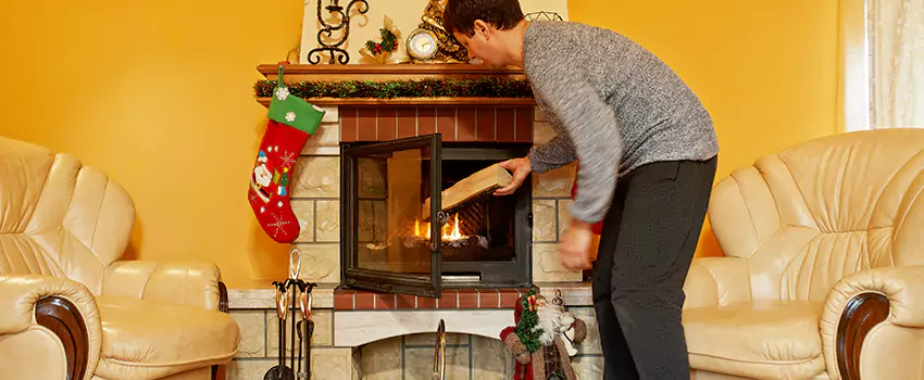 Rusted Metal Fireplace Restoration in Suwanee, Georgia